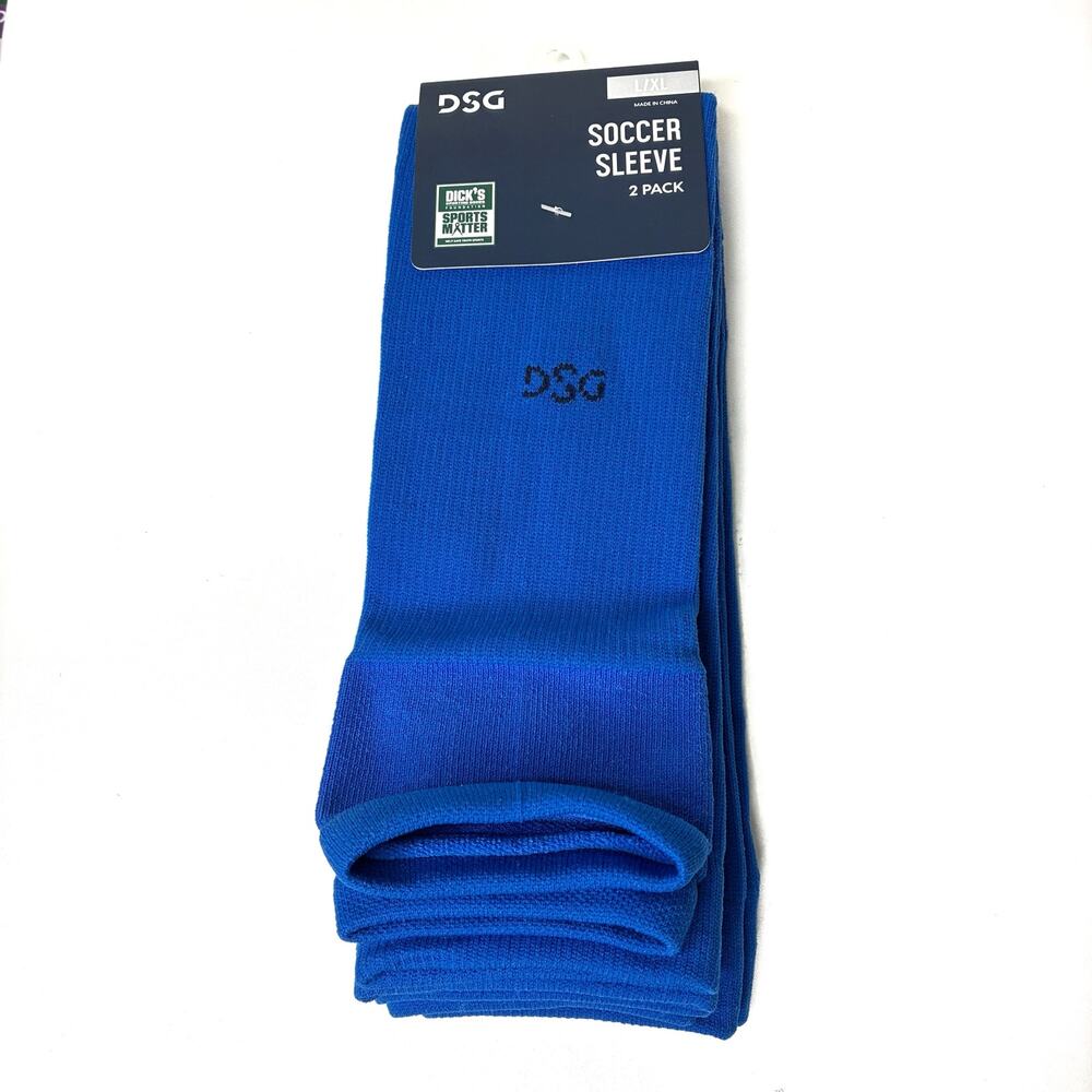 DSG Dick's Sporting Goods Blue Soccer Sleeve 2-Pack Sock NWT L/XL